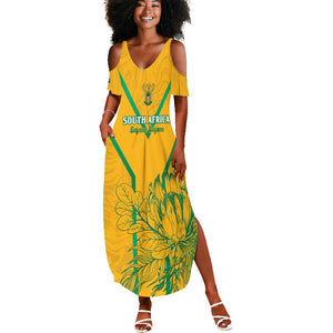 Custom Afro South Africa Soccer Summer Maxi Dress Go Champions