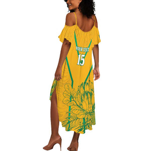 Custom Afro South Africa Soccer Summer Maxi Dress Go Champions