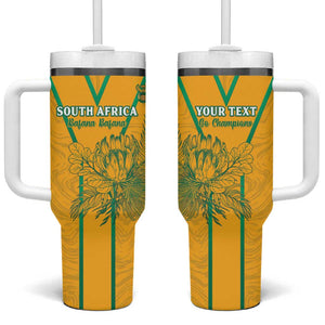 Custom Afro South Africa Soccer Tumbler With Handle Go Champions