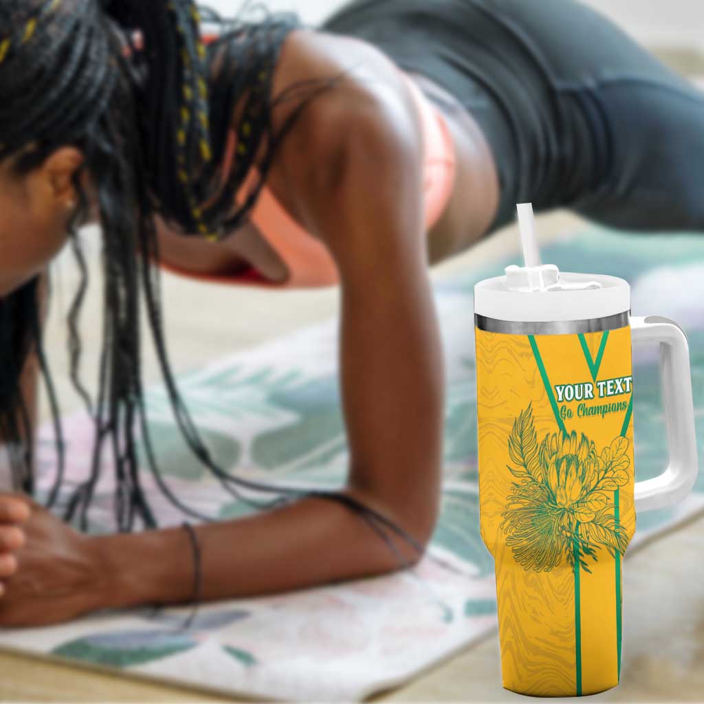 Custom Afro South Africa Soccer Tumbler With Handle Go Champions