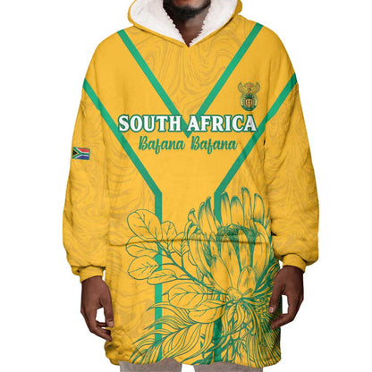 Custom Afro South Africa Soccer Wearable Blanket Hoodie Go Champions
