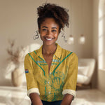 Custom Afro South Africa Soccer Women Casual Shirt Go Champions