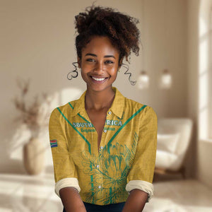 Custom Afro South Africa Soccer Women Casual Shirt Go Champions