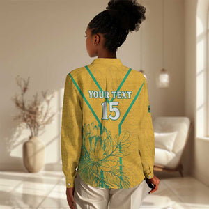 Custom Afro South Africa Soccer Women Casual Shirt Go Champions