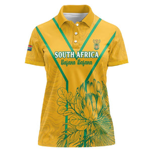 Custom Afro South Africa Soccer Women Polo Shirt Go Champions