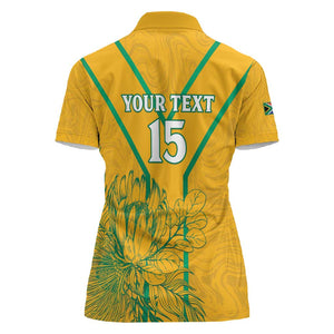 Custom Afro South Africa Soccer Women Polo Shirt Go Champions