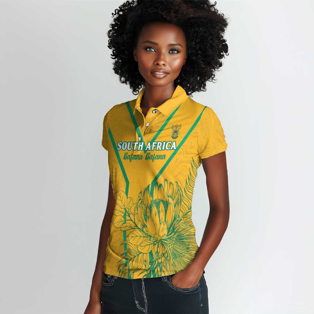 Custom Afro South Africa Soccer Women Polo Shirt Go Champions