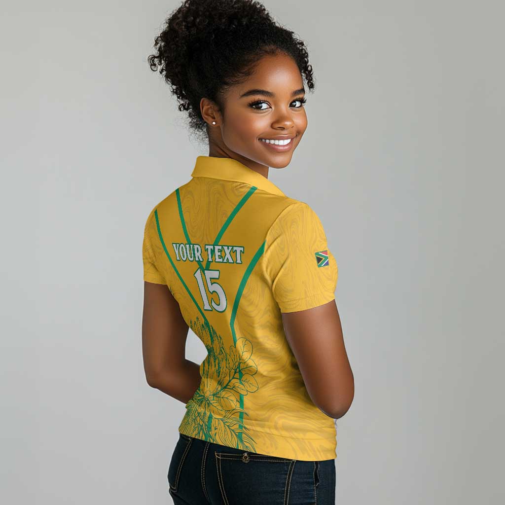 Custom Afro South Africa Soccer Women Polo Shirt Go Champions