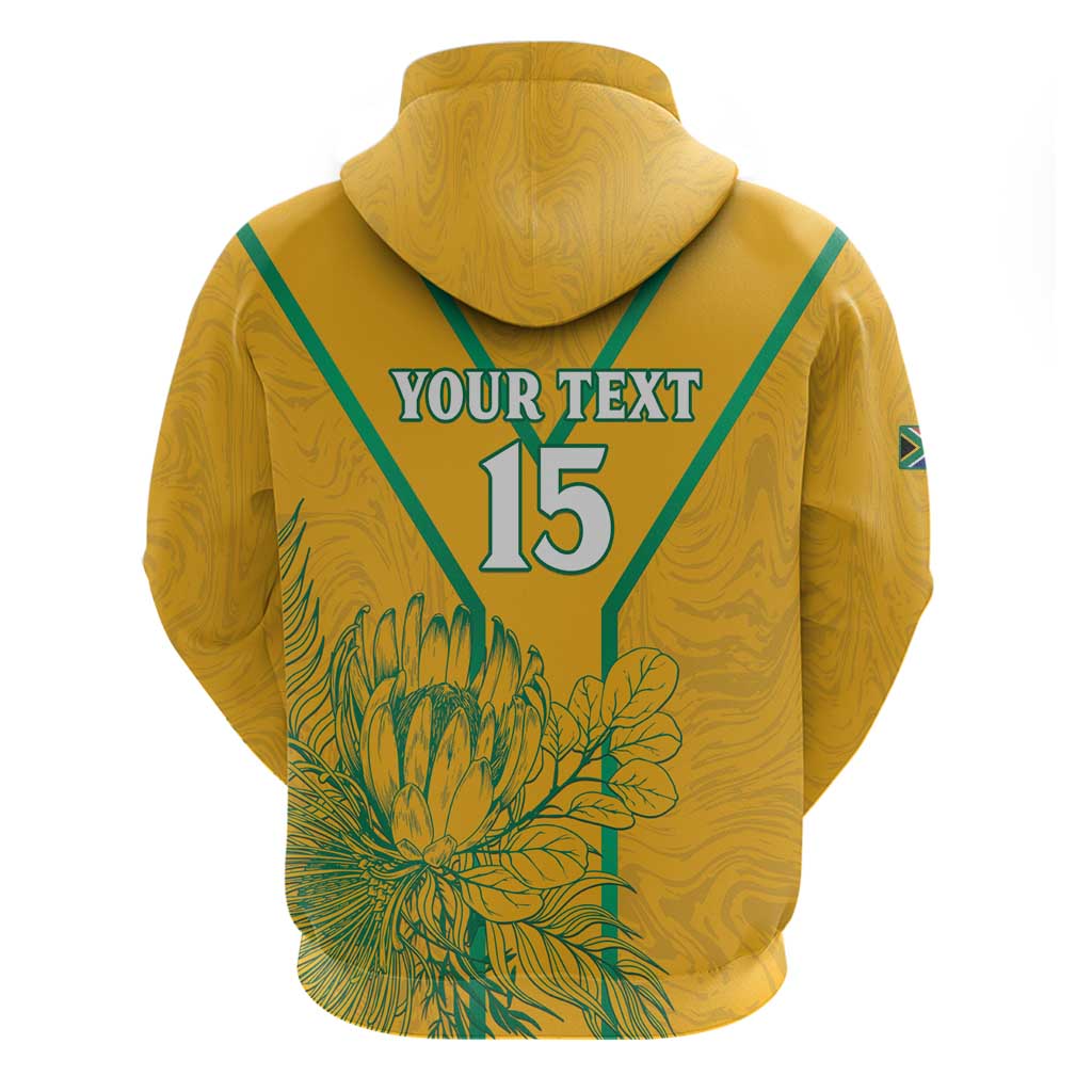 Custom Afro South Africa Soccer Zip Hoodie Go Champions
