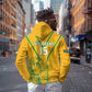 Custom Afro South Africa Soccer Zip Hoodie Go Champions