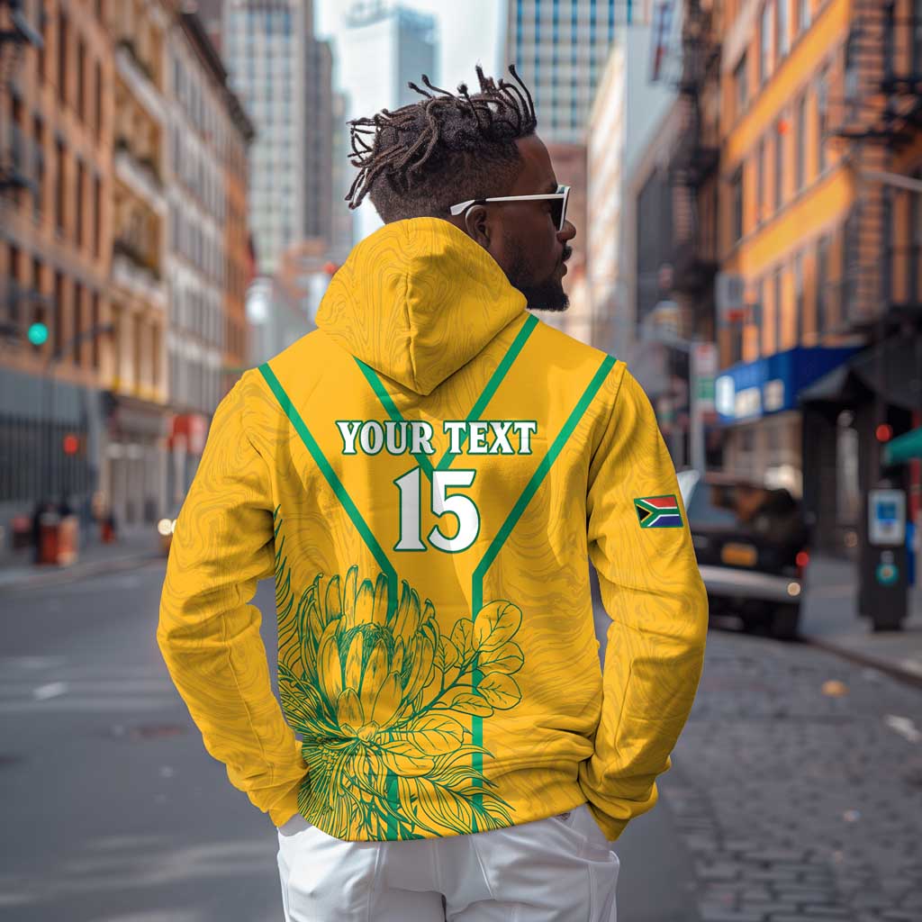 Custom Afro South Africa Soccer Zip Hoodie Go Champions