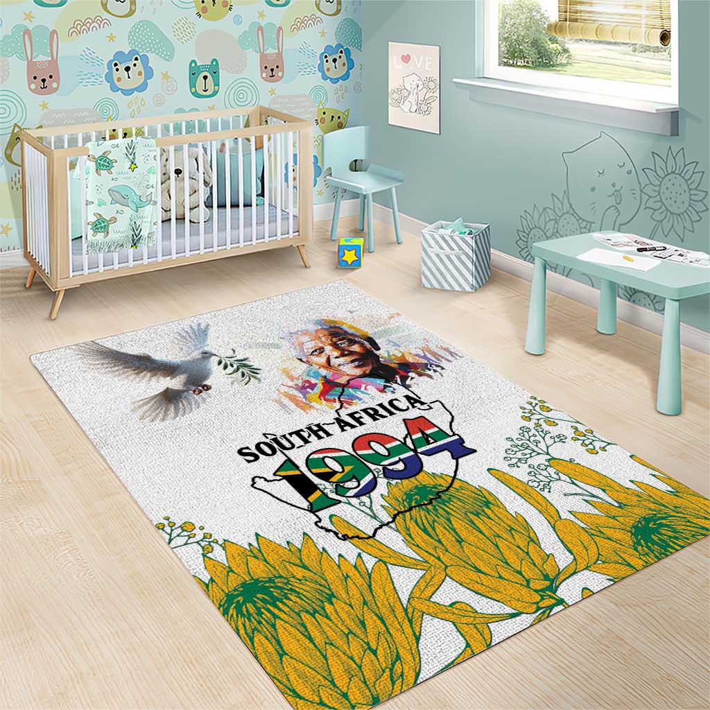 Afro South Africa Freedom Day Area Rug Nelson Mandela