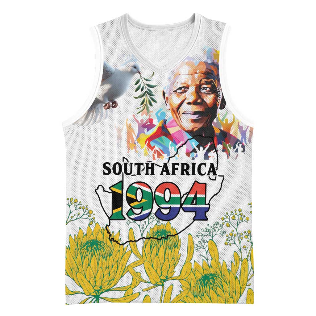 Afro South Africa Freedom Day Basketball Jersey Nelson Mandela - African Pride