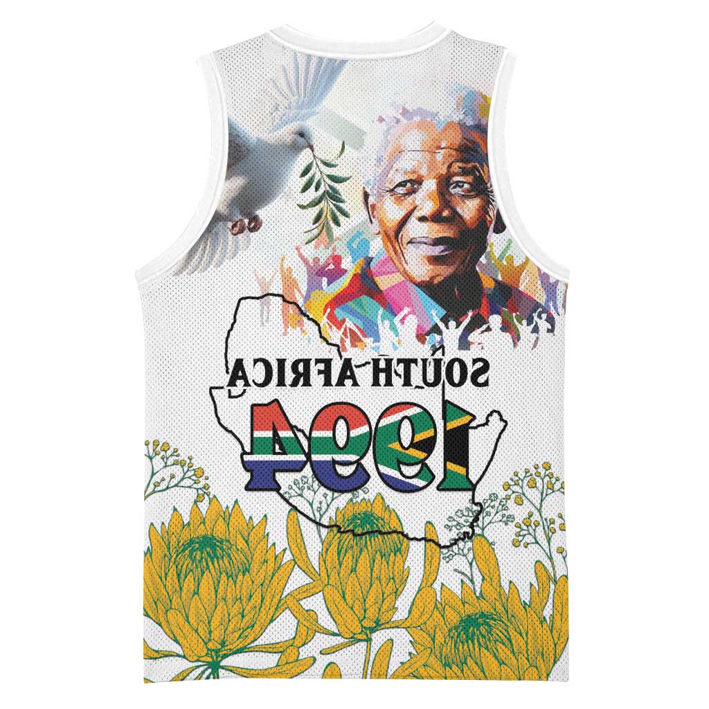 Afro South Africa Freedom Day Basketball Jersey Nelson Mandela - African Pride