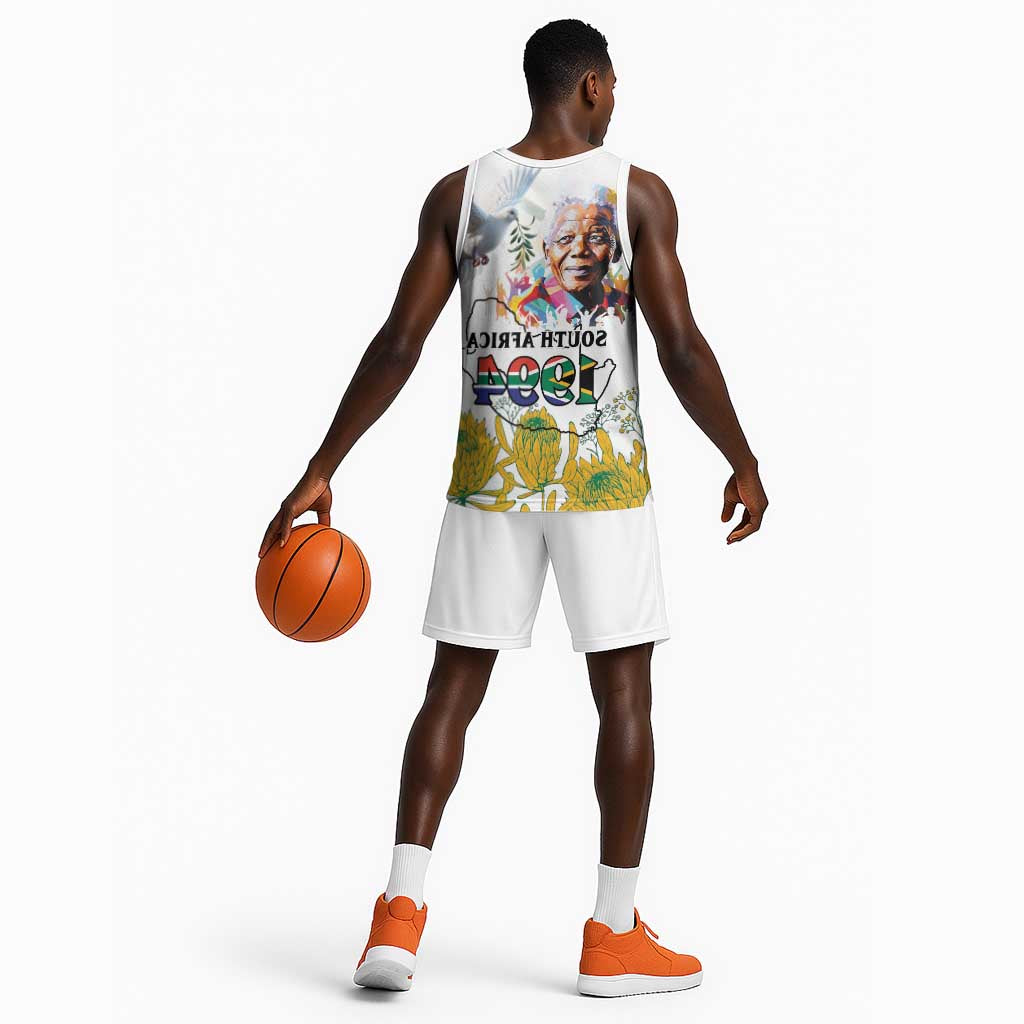 Afro South Africa Freedom Day Basketball Jersey Nelson Mandela - African Pride