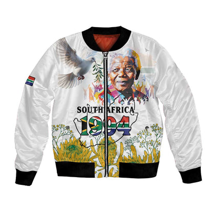 Afro South Africa Freedom Day Bomber Jacket Nelson Mandela