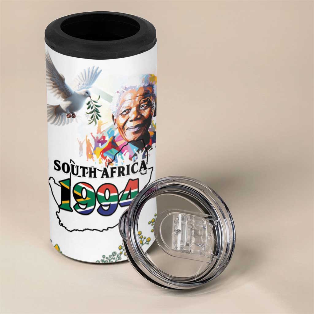 Afro South Africa Freedom Day 4 in 1 Can Cooler Tumbler Nelson Mandela