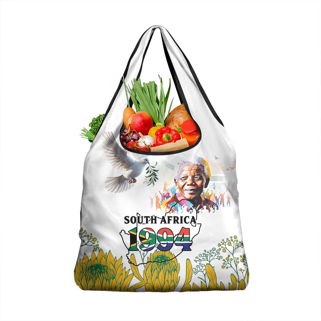 Afro South Africa Freedom Day Grocery Bag Nelson Mandela