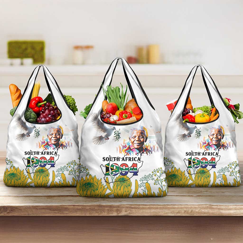 Afro South Africa Freedom Day Grocery Bag Nelson Mandela