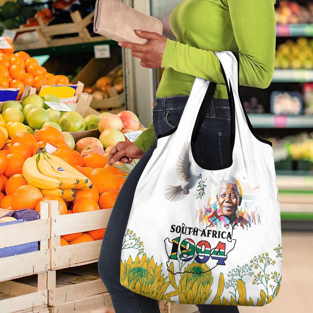 Afro South Africa Freedom Day Grocery Bag Nelson Mandela