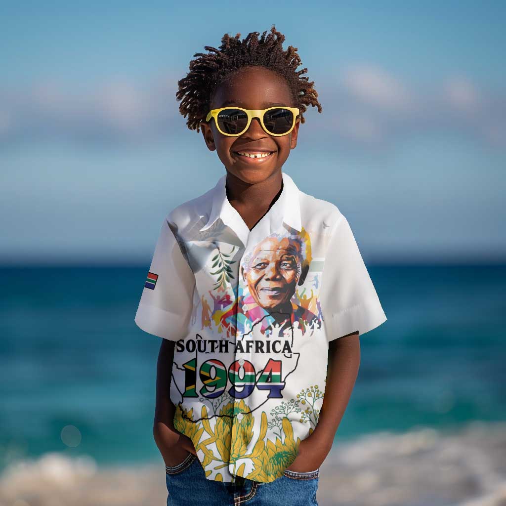 Afro South Africa Freedom Day Kid Hawaiian Shirt Nelson Mandela