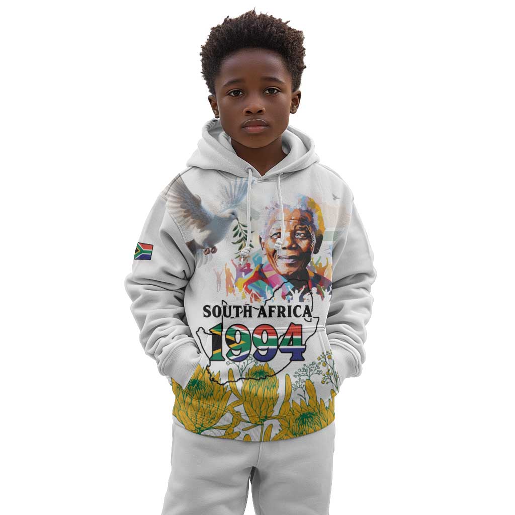 Afro South Africa Freedom Day Kid Hoodie Nelson Mandela