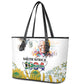 Afro South Africa Freedom Day Leather Tote Bag Nelson Mandela