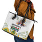 Afro South Africa Freedom Day Leather Tote Bag Nelson Mandela