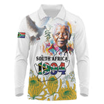 Afro South Africa Freedom Day Long Sleeve Polo Shirt Nelson Mandela