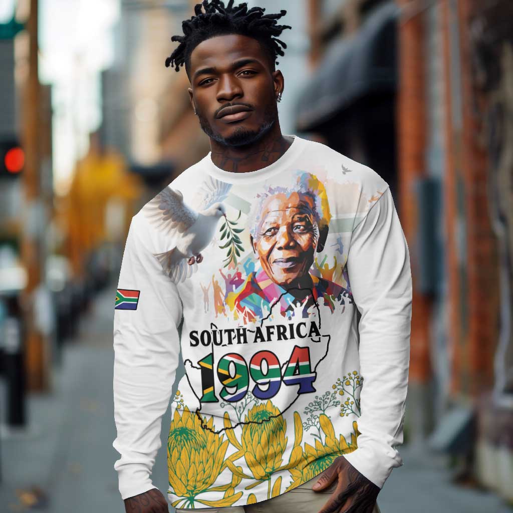 Afro South Africa Freedom Day Long Sleeve Shirt Nelson Mandela