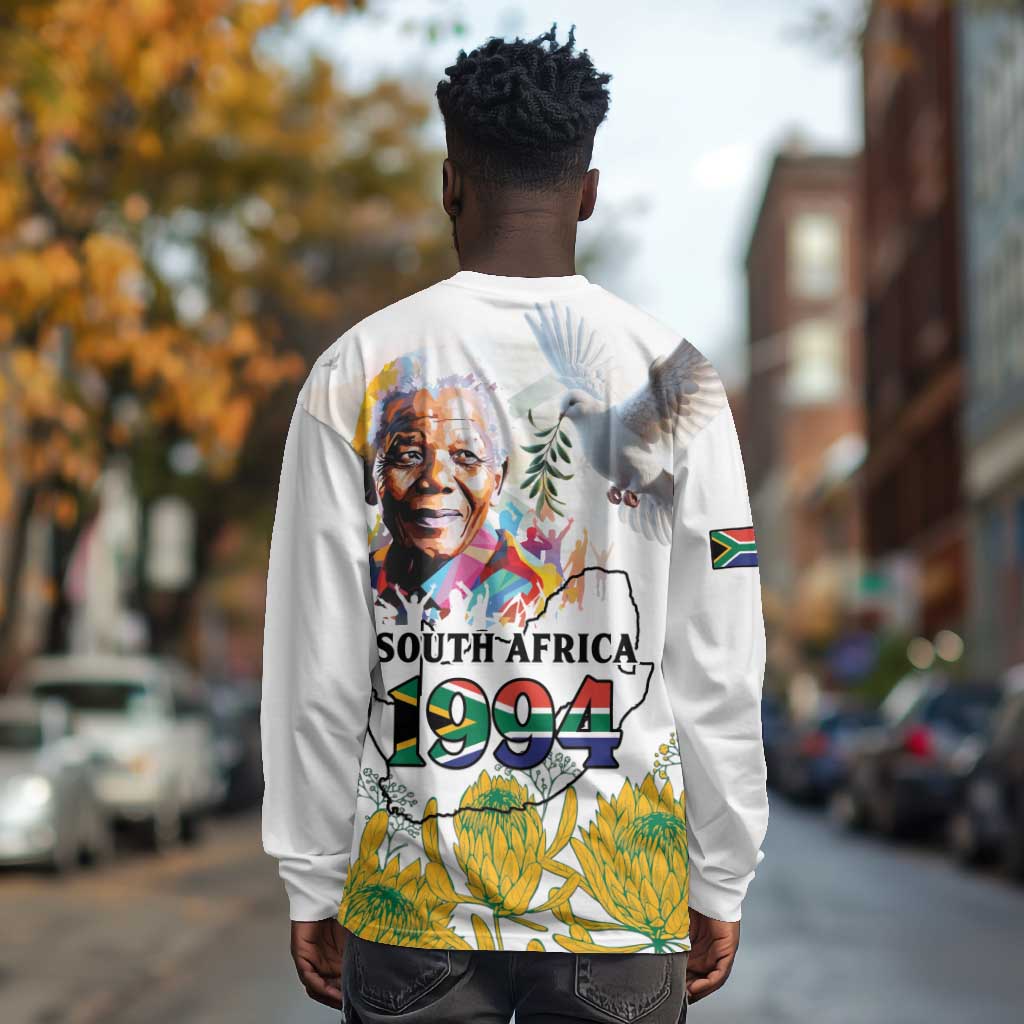 Afro South Africa Freedom Day Long Sleeve Shirt Nelson Mandela