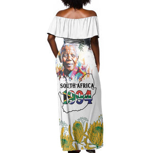 Afro South Africa Freedom Day Off Shoulder Maxi Dress Nelson Mandela