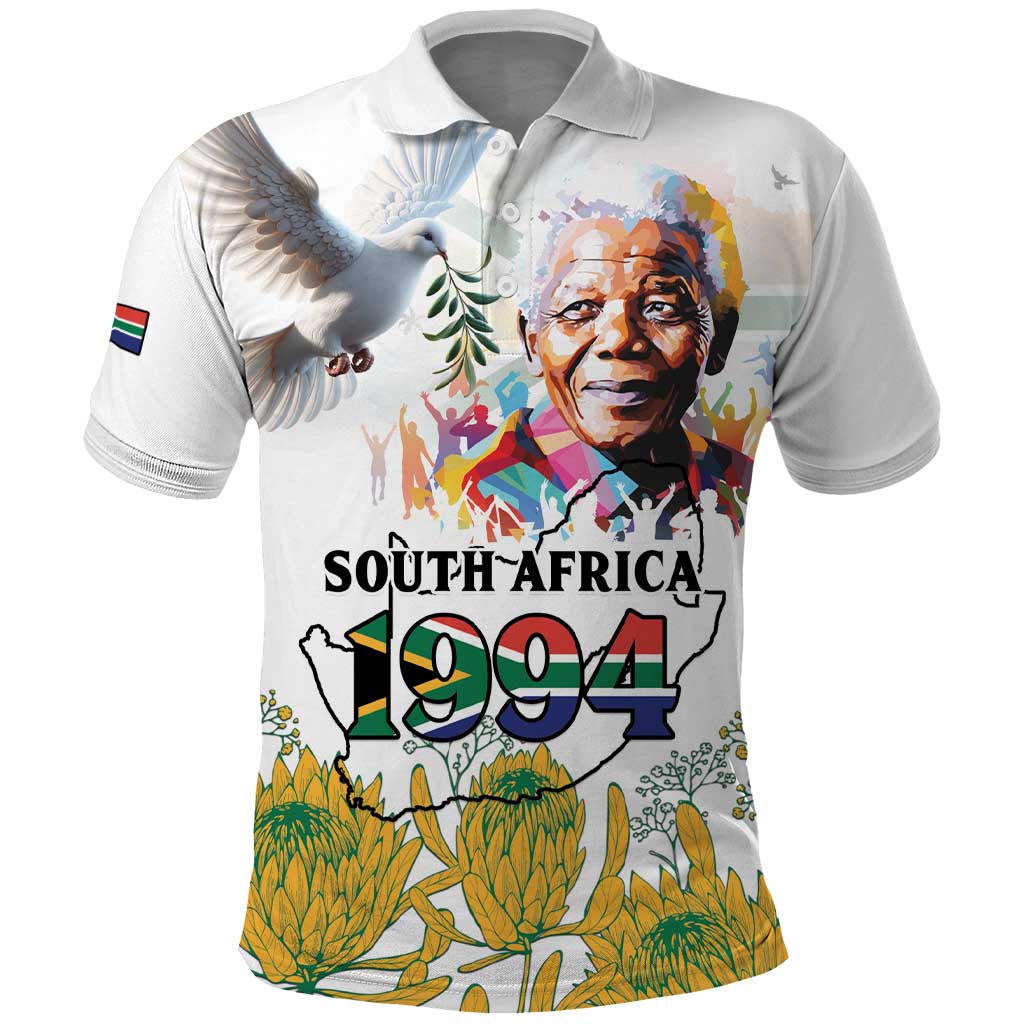Afro South Africa Freedom Day Polo Shirt Nelson Mandela