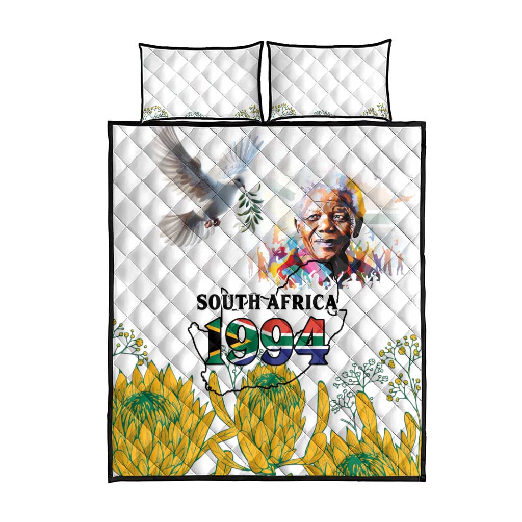 Afro South Africa Freedom Day Quilt Bed Set Nelson Mandela
