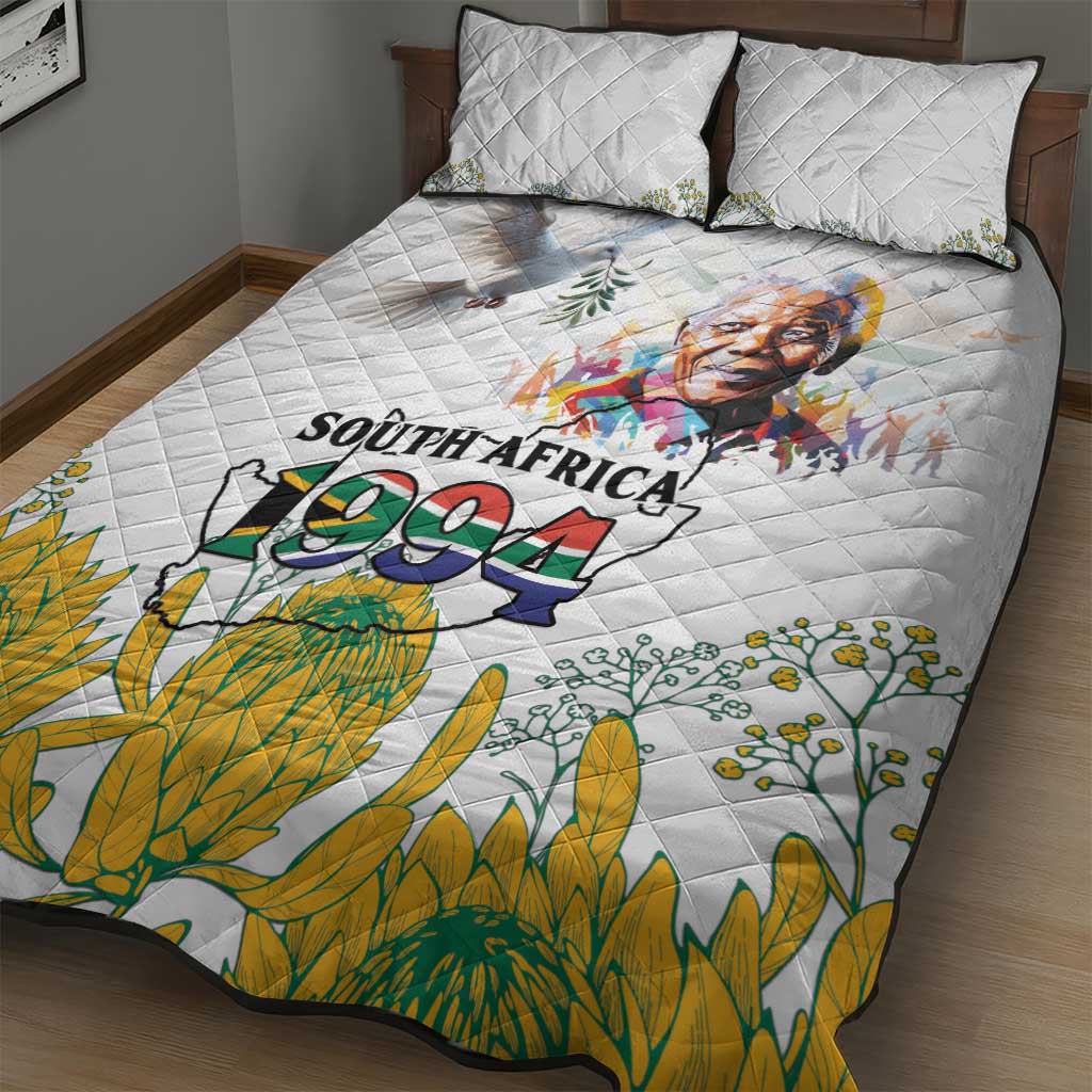 Afro South Africa Freedom Day Quilt Bed Set Nelson Mandela