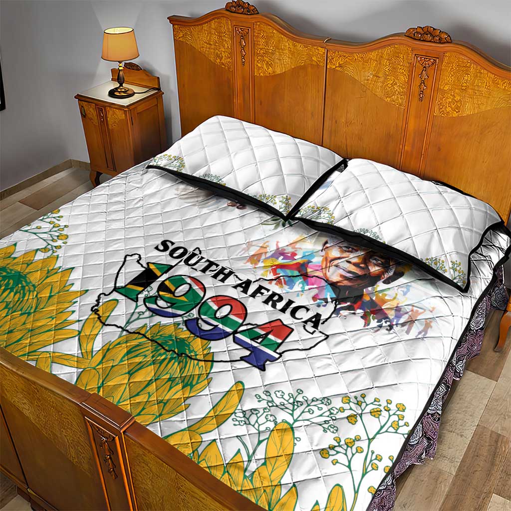 Afro South Africa Freedom Day Quilt Bed Set Nelson Mandela