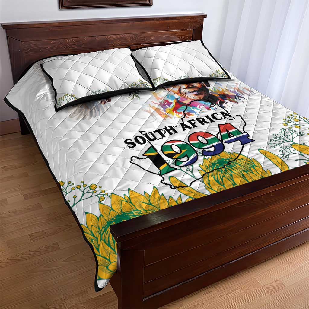 Afro South Africa Freedom Day Quilt Bed Set Nelson Mandela