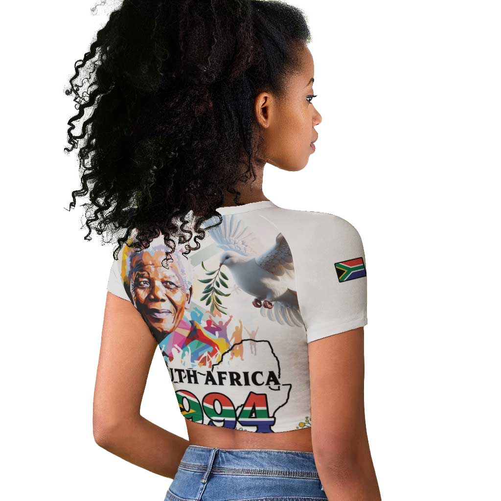 Afro South Africa Freedom Day Raglan Cropped T shirt Nelson Mandela