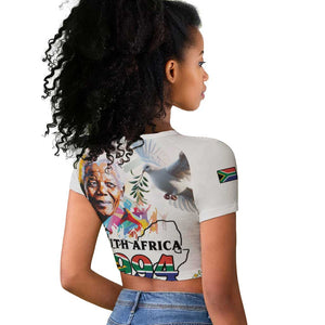 Afro South Africa Freedom Day Raglan Cropped T shirt Nelson Mandela