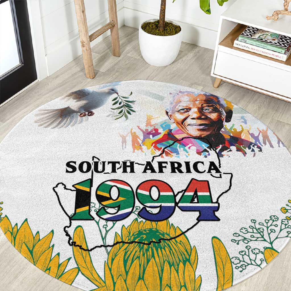 Afro South Africa Freedom Day Round Carpet Nelson Mandela