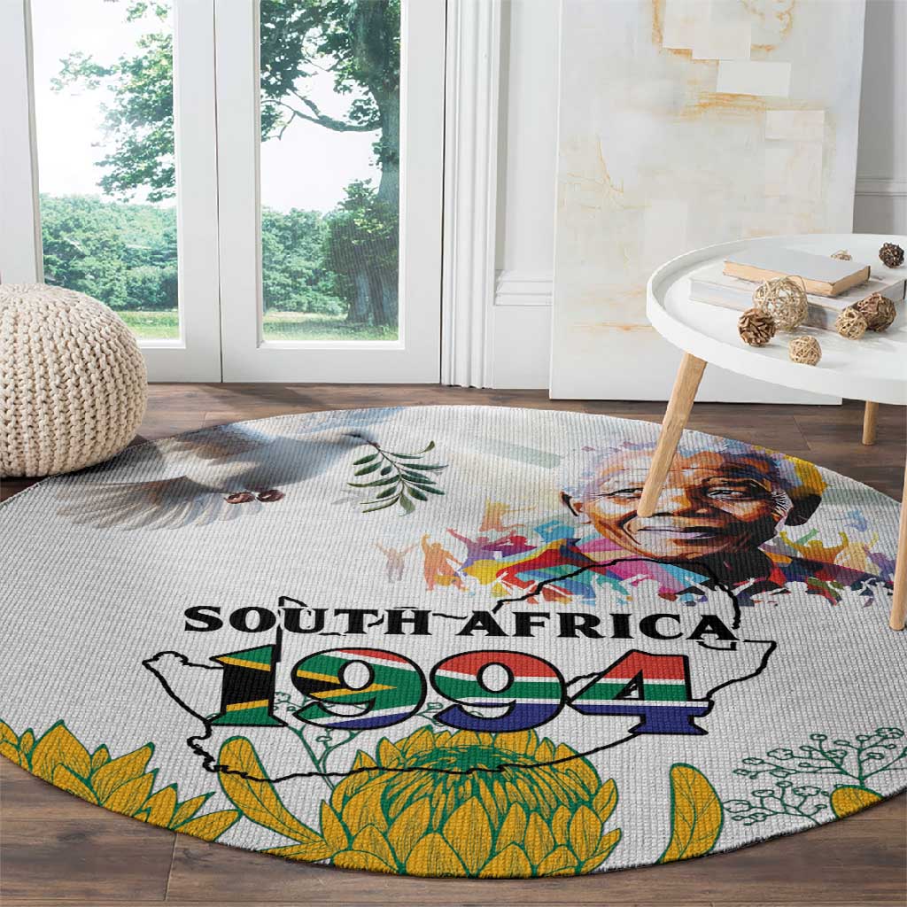 Afro South Africa Freedom Day Round Carpet Nelson Mandela