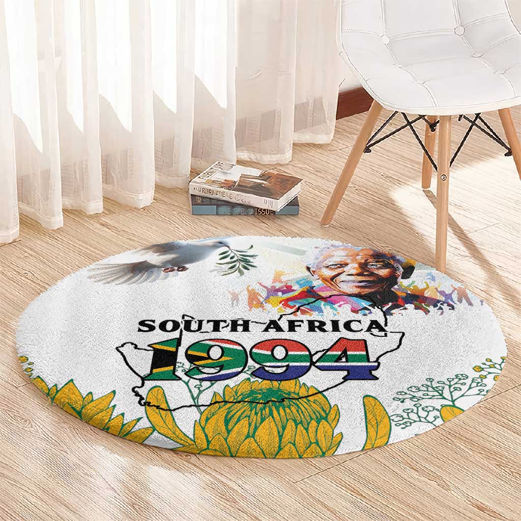 Afro South Africa Freedom Day Round Carpet Nelson Mandela