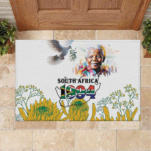 Afro South Africa Freedom Day Rubber Doormat Nelson Mandela