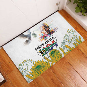 Afro South Africa Freedom Day Rubber Doormat Nelson Mandela