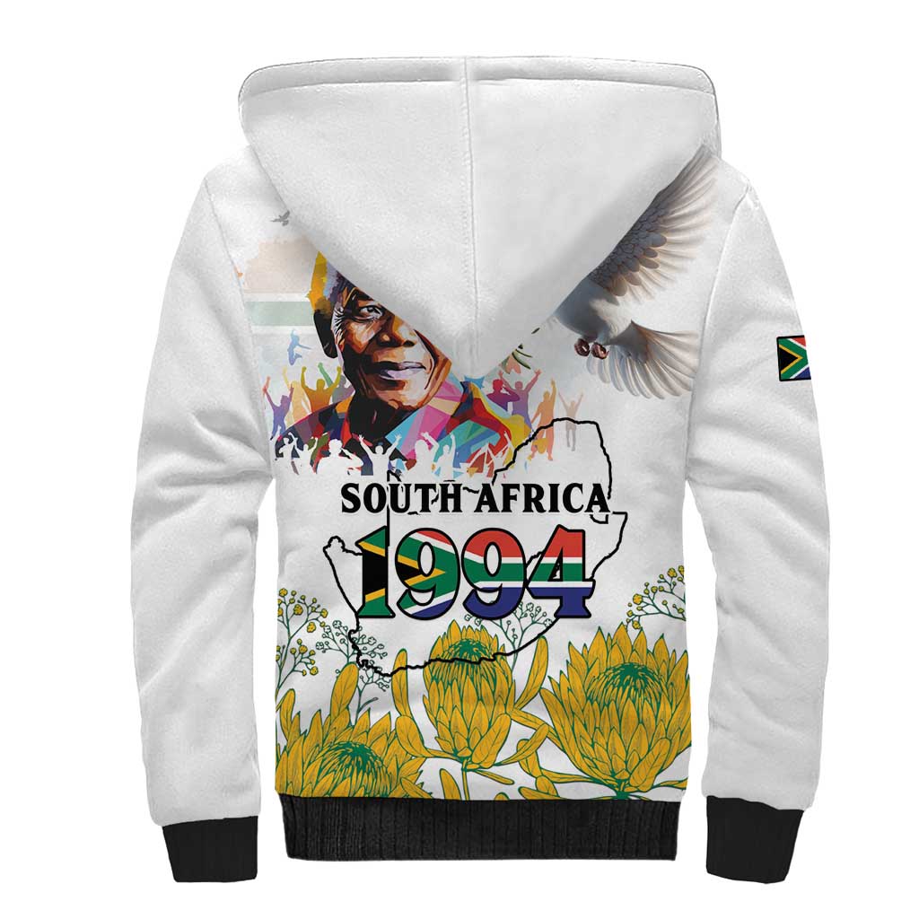 Afro South Africa Freedom Day Sherpa Hoodie Nelson Mandela