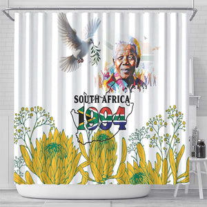 Afro South Africa Freedom Day Shower Curtain Nelson Mandela