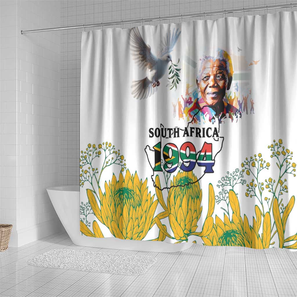 Afro South Africa Freedom Day Shower Curtain Nelson Mandela
