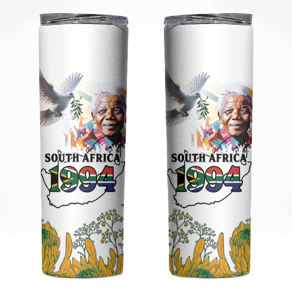 Afro South Africa Freedom Day Skinny Tumbler Nelson Mandela