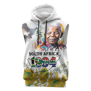 Afro South Africa Freedom Day Sleeveless Hoodie Nelson Mandela - African Pride