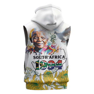 Afro South Africa Freedom Day Sleeveless Hoodie Nelson Mandela - African Pride